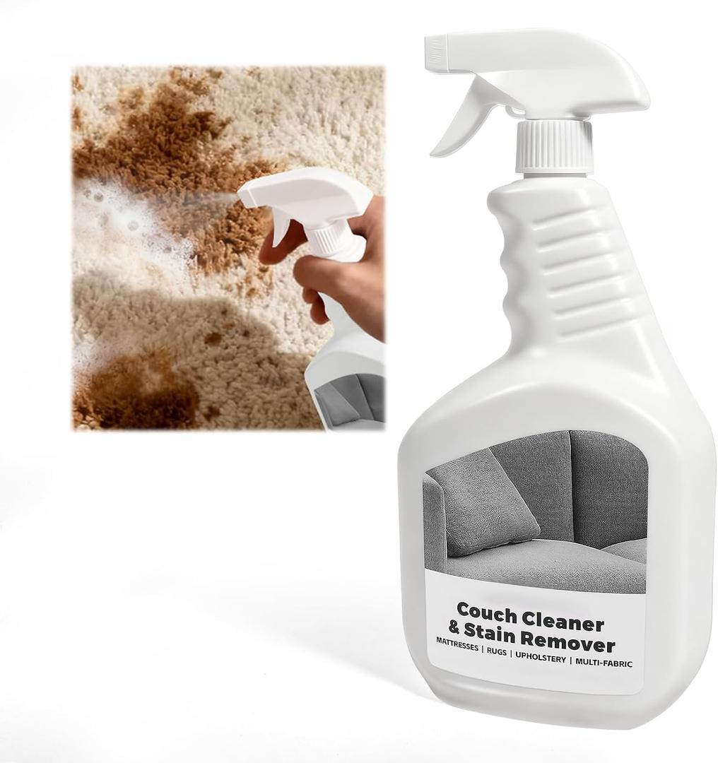 Couch Stain Remover Spray: Multi-Surface Upholstery Cleaner - Pet-Safe Non-Toxic Quick-Drying for Fabric Sofas Carpet Furniture Couches & Car Interiors