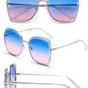 DUCO Oversized Fashion Sunglasses for Women Colorful UV Protection Lens Trendy Retro Designer Sunglasses DC1226