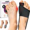 LEOWEER Bunion Corrector Sleeve, Breathable Bunion Big Toe Alignment Splint with Anti-Slip Heel Grip,4 Sizes,Extra Thick Gel Pads & Adjustable Straps for Hallux Valgus Comfort