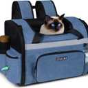 Petskd Pet Backpack Carrier 17x12x8.5 JetBlue Allegiant Spirit Airline Approved for 1-12 LBS Small Cats and Dogs(Blue)