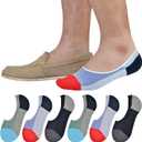 JORMATT Genuine Mens No Show Socks, Loafer Sneakers Low Cut Cotton Socks With Non Slip Grips (10-14, Assorted 6 Pairs)