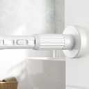MEXAU White Shower Curtain Rod 41-126 Inches (4-10 ft), Tension Curtain Rods No Drilling,Heavy Duty Tension Rod for Windows, Living Room, Bathroom, Bedroom, Outdoor Curtain Rod