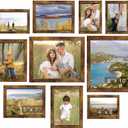 Gallery Wall Frame Set, Picture Frames Collage Wall Decor 10 Pcs, Picture Frame Set for Wall Mounting or Tabletop Display, Multi Sizes Including 8x10, 5x7, 4x6 Family Photo Frames,Rustic Brown