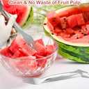 3 x 2Pcs Watermelon Fork Slicer Cutter, Stainless Steel 2-in-1 Watermelon Fork Slicer, Portable Watermelon Fork Watermelon Cutter Slicer Tool Fruit Forks Slicer for Home Party Camping Kitchen Gadget