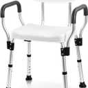 Sangohe Shower Chair, Heavy Duty Shower Seat with Back, Arms, Adjustable Height, Ideal for Bathtub, Handicap, Elderly, 796C