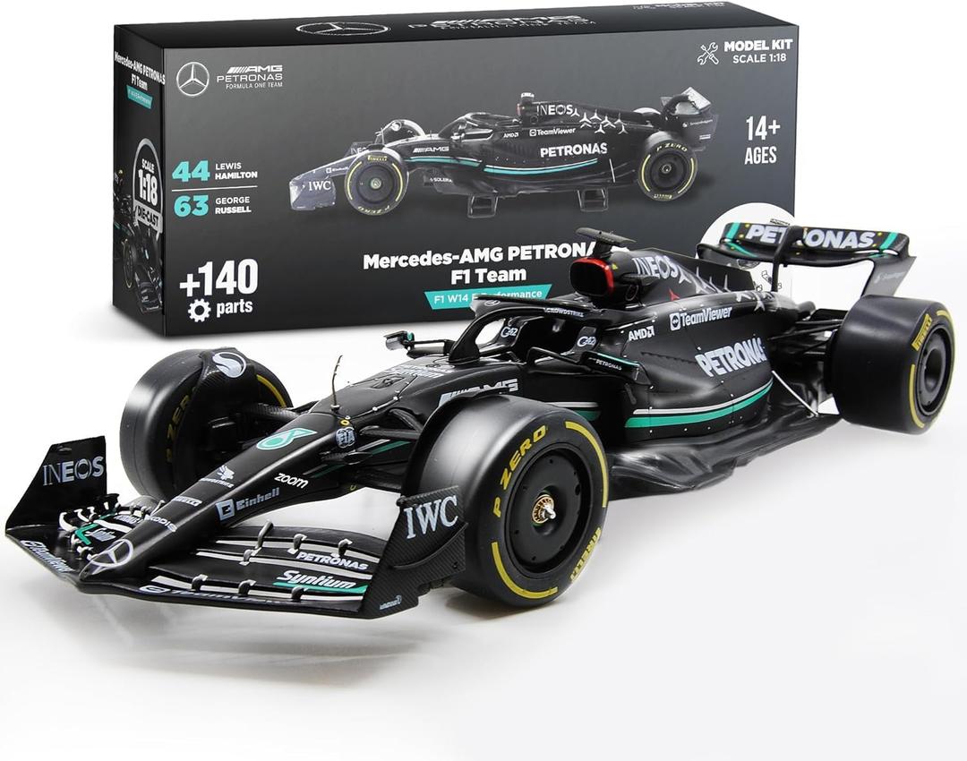 LUPPA Formula 1 AMG W14 Model Kit - 1:18 Scale Racing F1 AMG W14 E Performance Model Inspired by Lewis Hamilton & George Russell Building kit, Collectible diecast, 140 Pieces