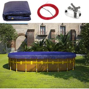 AMGO 15' x 30' Oval Blue Winter Swimming Pool Cover Tarp Tarpco Safety Extra Heavy Duty, Waterproof, UV Resistant (Cover Size: 19'x34/ 4 ft .Overlap) - (We Customize Size)