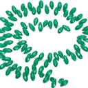 PATIKIL 2 Strands 180-190Pcs Teardrop Crystal Beads, 12x6mm Faceted Teardrop Briolette Horizontal Glass Beads Loose Bead for Bracelet Jewelry Making, Emerald Green