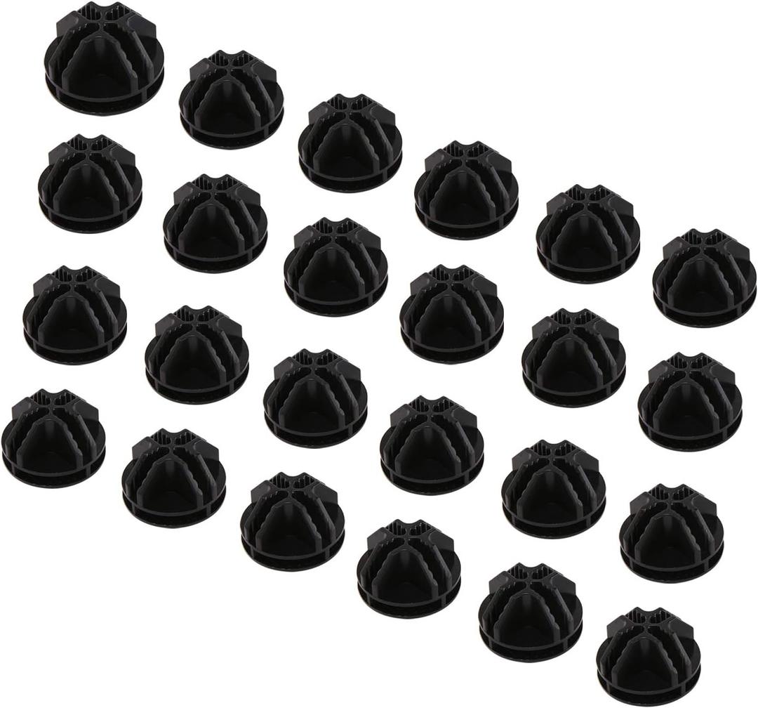 C&AHOME 24 pcs Wire Cube Plastic Connectors for Cube Storage Modular Closet Organizer and Metal Grid Shelving Unit Black