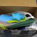 Turtle Sandbox with Lid and Adjustable Umbrella, Large Square Sand Box with 6 Molds & 4 Shovels, Outdoor Beach Toys for Toddlers Ages 3+