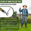 Weed Puller, Stand up Weed Puller Tool with 52" Metal Long Handle, 4 Stainless Steel Claws Design, Easily Remove Weeds Without Bending, Pulling, or Kneeling.