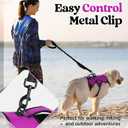 rabbitgoo Escape Proof Dog Harness, Soft Padded Full Body Pet Harness, Reflective Adjustable No Pull Vest with Lift Handle and Lesh Clip for Large Dogs Walking Hiking Training, L, Purple