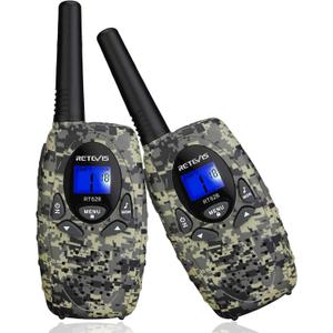 Retevis RT628 Kids Walkie Talkies,Army Toys for 6-12 Year Old Boys Girls,FRS Walky Talky with Key Lock,Gift for Outdoor Adventure Camping Hunt Trip(2 Pack,Camo)
