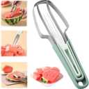 Pack of 4 Fantexy 3-in-1 Watermelon Slicer and Popsicle Maker - Stainless Steel Melon Cutter Tool for Camping and Kitchen