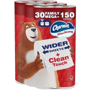 Charmin Ultra Strong Clean Touch Toilet Paper, 10 Family Mega Rolls = 50 Regular Rolls 