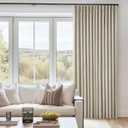 Greyish Beige Pinch Pleated Linen Blackout Curtains 96 Inch Length 2 Panels for Living Room Bedroom Light Blocking Pinch Pleat Curtains with 100% Blackout Liner Thermal Insulated Taupe Burlywood 8FT