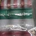 4 Roll Christmas Poly Mesh Ribbon, 10 Inch x 30 Feet Metallic Poly Mesh Ribbon Red Green and White Glitter Foil Decorative Mesh Rolls for DIY Wreath Crafts Party Decoration