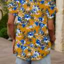 CRAZY GRID Women's Shirts Summer Casual Crewneck Ruffle Short Sleeve Blouses Cute Floral Print Tunic Tops (XL)