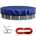28 Foot Round Winter Pool Cover,12Mil Thicker Heavy Duty,Winch Closing Kit