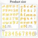 64 PCS Acrylic Cake Alphabet Numbers Topper Mirror Number 0-9 Alphabet A-Z Acrylic Letter Mirrored Gold Cake Topper DIY Cupcake Decoration for Anniversary Wedding Baby Shower Party Supply