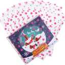 COQOFA 100 Pcs Star Printed Sealable Gift Wrap Cello Cellophane Bags Self sealing Adhensive Treat Bags Party Favor bags (5x7inch, Pink)