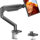 Single Monitor Arm Desk Mount Fits 13 to 32 inch Computer Screens, Holds 4.4 to 22lbs Display VESA Mount, Adjustable Monitor Stand with Clamp/Grommet Mounting Base, 75/100mm Bracket, Black, Freelift
