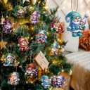 2 x Generic Christmas Wooden Gnome Animal Ornaments, Handcrafted Holiday Decorations, 3.15 Inch, 36 Pack, 12 Unique Designs with Hemp Rope for Tree, Home Decor