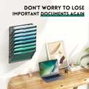SUPEASY 8-Tier Wall File Organizer, Hanging Wall Files for Papers, Folders, Magazines, Wall Organizer for Clipboard, Assembly Needed, Black, 2 Pack