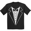 P&B Tuxedo White Funny Youth T-Shirt XS