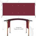 17x6.8 Ft Universal Pergola Replacement Canopy, Outdoor Canopy Shade Cover(Cover Only) (Red)
