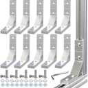 10 Sets 2020 Aluminum Extrusion Corner Brackets, Strong Heavy Duty L Shape Brackets with 40pcs M5 T-Slot Nuts, Screws, Gasket and Wrench (Silver)