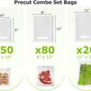 Bonsenkitchen Vacuum Sealer Bags, 20 Gallon 11" x 16"+ 80 Quart 8" x 12"+ 50 Pint 6" x 10", Commercial Grade, BPA Free, Food Sealer Bags for Vac Storage, Meal Prep or Sous Vide Cooking, VB15