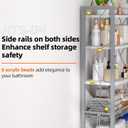 Over-The-Toilet Storage Rack, 4-Tier Bathroom Organizer Shelf Over Toilet with Adjustable Shelf and Basket, Freestanding Space Saver Bathroom Shelves Above Toilet for Room (Gray White), X-Large