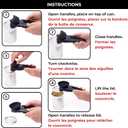 Starfrit MightiCan Can Opener - Safe - Holds Lid and Leaves No Sharp Edges on Lid - Comfort Grip - Heavy Duty Non-Slip Knob - Blue