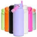 Elemental 40oz Insulated Water Bottle with Straw - 100% Leak-Proof Stainless Steel Core Water Bottles for Travel, Sports and Gym - Double Wall Insulation & BPA Free - Lilac Tie Dye