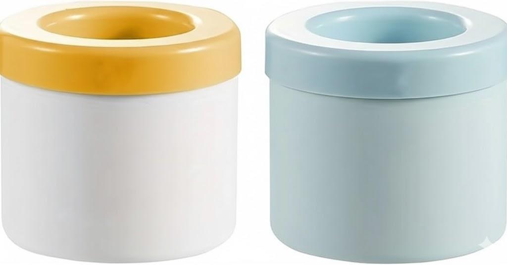 Ice Cube Tray 2pcs Silicone Ice Cube Mold Round Ice Bucket Home DIY Refrigerator Freeze Ice (Yellow & Blu)