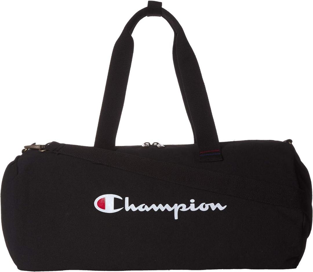 Champion Logo Duffel Bag, Black Solid, One Size