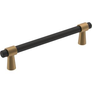 Amerock | Cabinet Pull | Matte Black/Champagne Bronze | 5-1/16 inch (128 mm) Center-to-Center | Mergence | 1 Pack | Drawer Pull | Cabinet Handle | Cabinet Hardware