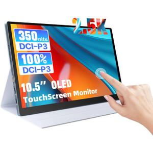 Showscreen 10.5" OLED 2.5K Portable Touch Monitor, 100% DCI-P3, for Windows Android Switch