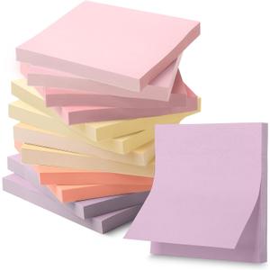 Mr. Pen- Sticky Notes, 3x3, 12 Pads, 600 Sheets, Colorful Sticky Notes 3x3, Sunset Sorbet, Stocky Notes for Bible Journaling