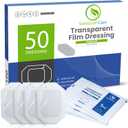Premium Transparent Film Dressing 4 x 4.75 Inch 50 Pack  Waterproof Post Surgical Wound Bandage, IV Shield & Tattoo Aftercare Patch  Clear, Breathable, Sterile Adhesive Protection, Shower Safe