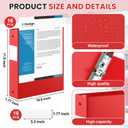 Henoyso 24 Pcs 1.5 Inch 3 Ring Plastic Binder, 1.5 Inch, Red