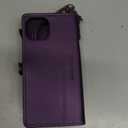 Defencase Compatible with iPhone. Case Wallet with RFID Blocking Card Holder for Women Men, Soft PU Leather Magnetic Snap Flip Zipper Strap Wallet Phone Case Fit for iPhones   6"inch long  Purple