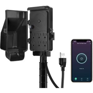 DEWENWILS WiFi Smart Yard Stake Plug with 6 Outlets, Voice Control, Waterproof Power Stake Timer with 6Ft Cord, Alexa&Google Assistant Compatible, 1875W/15A, Timer for Lights, Yard, Garden