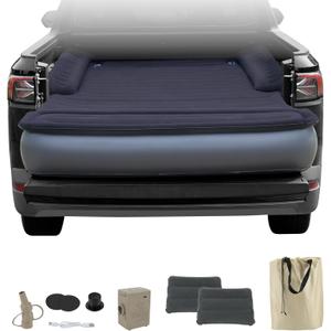 Afurkuot Truck Bed Air Mattress for 5.5FT to 6.5FT with Built-in USB Rechargeable Pump, Pillows, Carry Bag, Full Size, Inflatable Pickup Air Mattress for Truck Bed Camping Backseat Pickups SUV