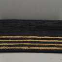 GRUHUM Jute Runner Rug 2'6"x4' ft Natural Fiber Black Rectangular Jute Area Rug Leather Handwoven Boho Farmhouse Braided Rustic Vintage Ecofriendly Rug Kitchen Livingroom Bedroom Hallways Enterways