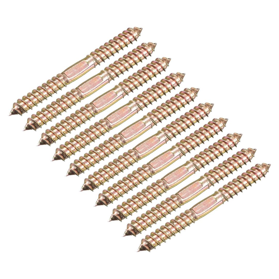 UXCELL 10x100mm Double Ended Self-Tapping Thread Dowel Screws, 12pcs for Wood Connecting