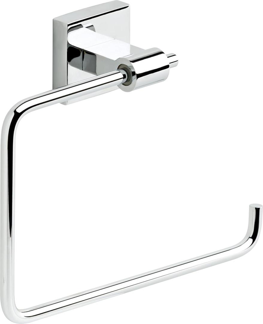 Franklin Brass Maxted (1-Pack) Hand Towel Holder Polished Chrome Towel Racks for Bathroom Wall Square Towel Ring Holder for Bath Towel Hanger for Kitchen, Bathroom Accessories MAX46-PC