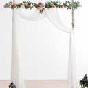 Floroom Wedding Arch Draping Fabric 2 Panels 20Ft White Chiffon Fabric Drapes Arbor Drapery Wedding Ceremony Reception Swag Decorations, 30"W x 240"L