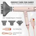 Slopehill Professional Ionic Hair Dryer, High-Speed Blow Dryer with Brushless Motor for Salon Use, Lightweight Compact Hairdryer for Travel, Low Noise Quiet for Home, Ceramic Pink